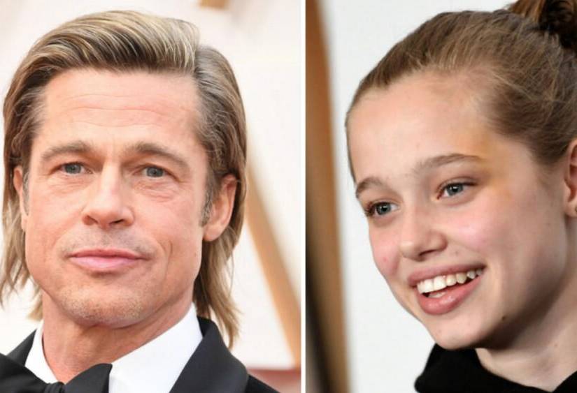 Imagen de archivo de Brad Pitt y una de sus hijas biológicas.