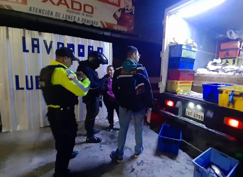 Quito: una vulcanizadora fue clausurada por vender pescados dentro de su taller, en Calderón