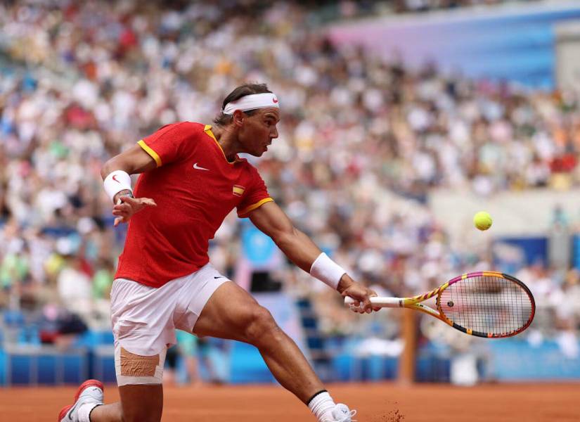 Rafael Nadal en un partido en los Juegos Olímpicos de París 2024