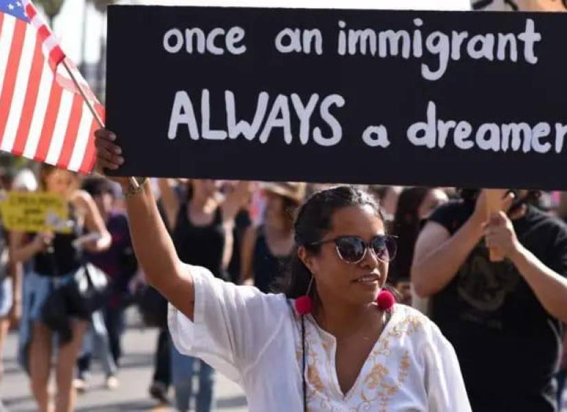 Protesta en California a favor de los migrantes (Foto de archivo).