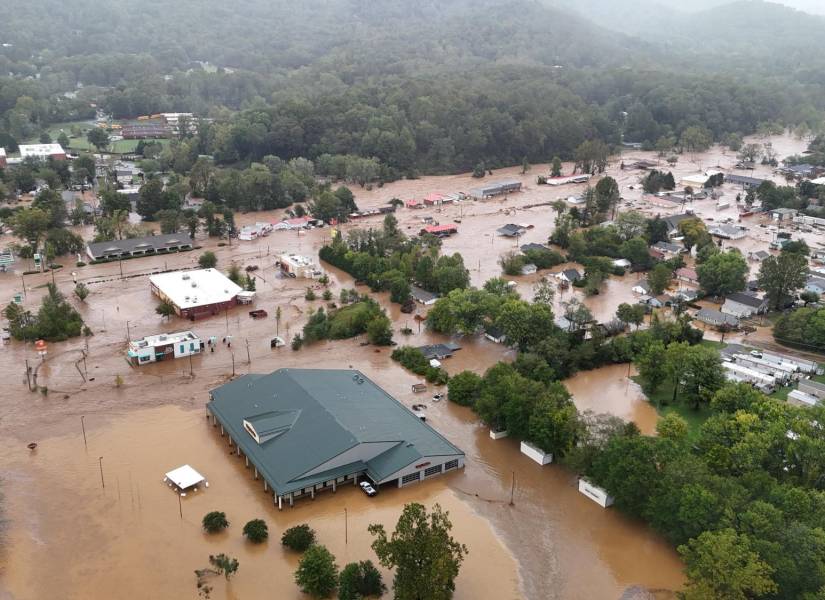 Foto general de un sector afectado por el huracán Helene