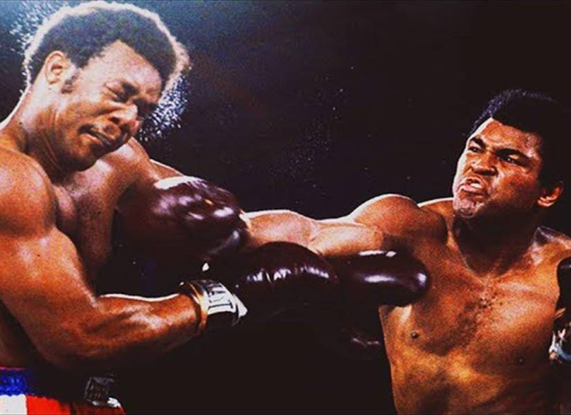 Muhammad Ali y George Foreman en la pelea del siglo