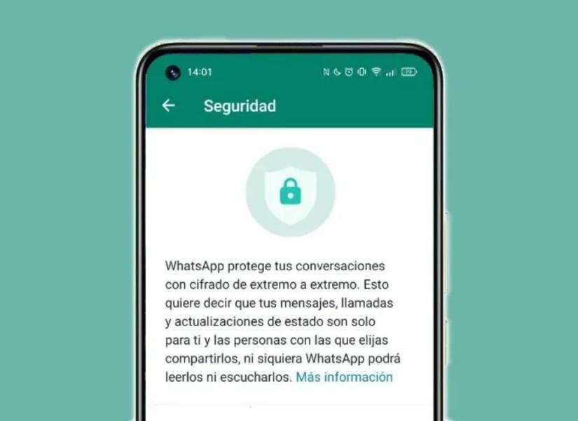 Imagen referencial de cifrado de extremo a extremo en WhatsApp.