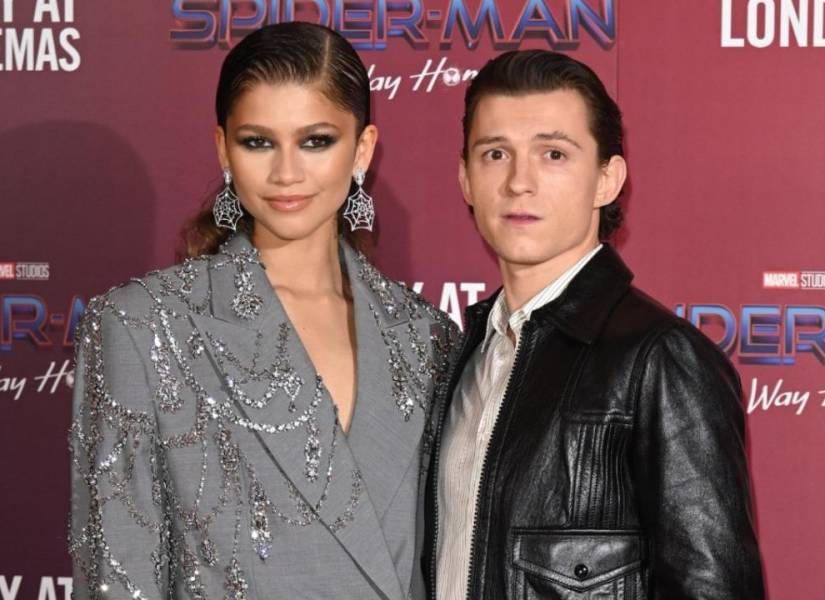 Fotografía de la actriz Zendaya junto a Tom Holland