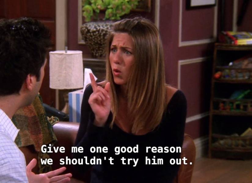 Escena de serie subtitulada en inglés: Friends.