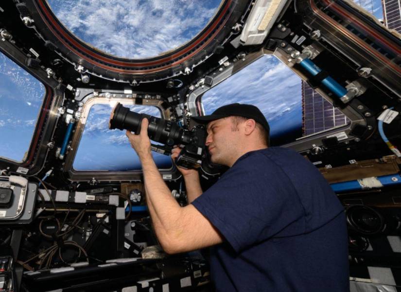 Matthew Dominick en la Estación Espacial Internacional.