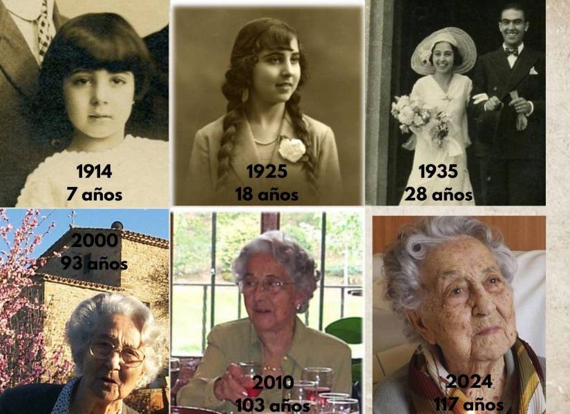 Fotografías de María Branyas a distintas edades de su vida.