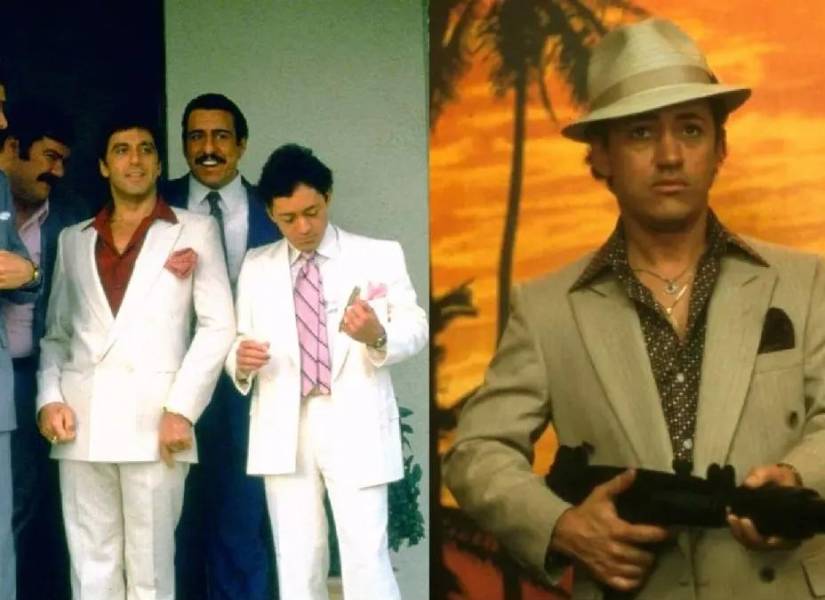 Imágenes de archivo de la película Scarface y el papel de Ángel Salazar en la cinta (derecha).