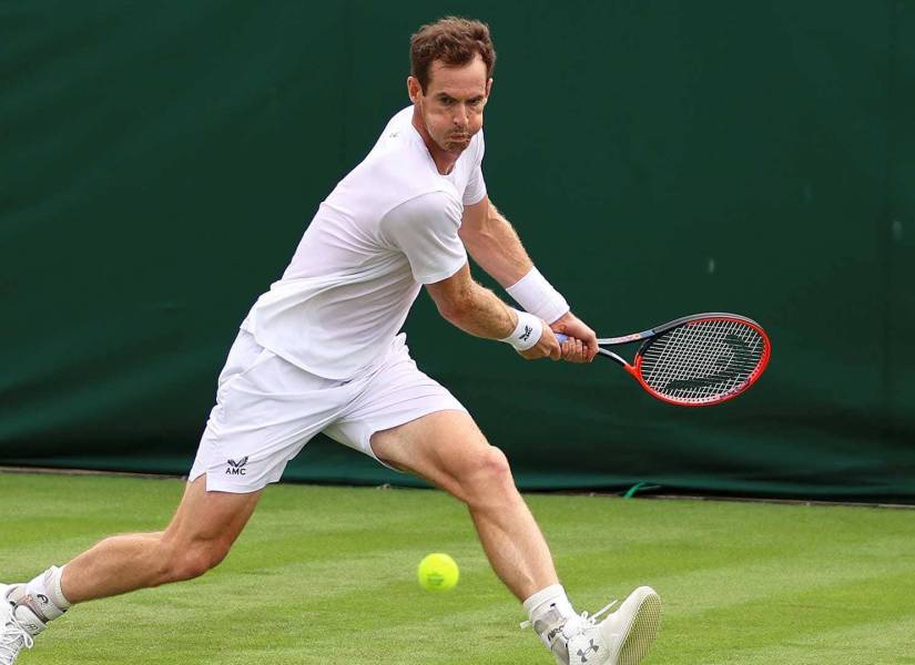 Andy Murray en un partido en Wimbledon