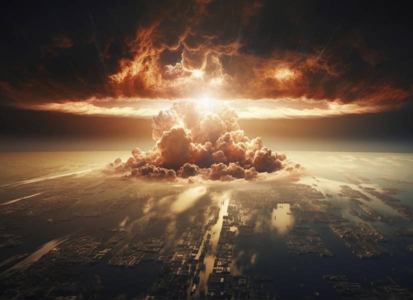 Imagen referencial de una explosión apocalíptica de una bomba nuclear.