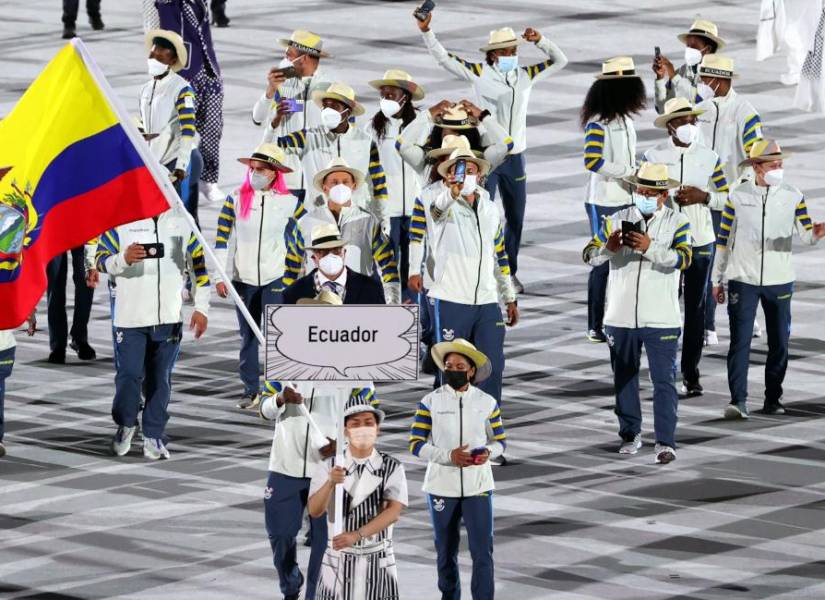 Ecuador y su delegación que participó en los Juegos Olímpicos de Tokio.