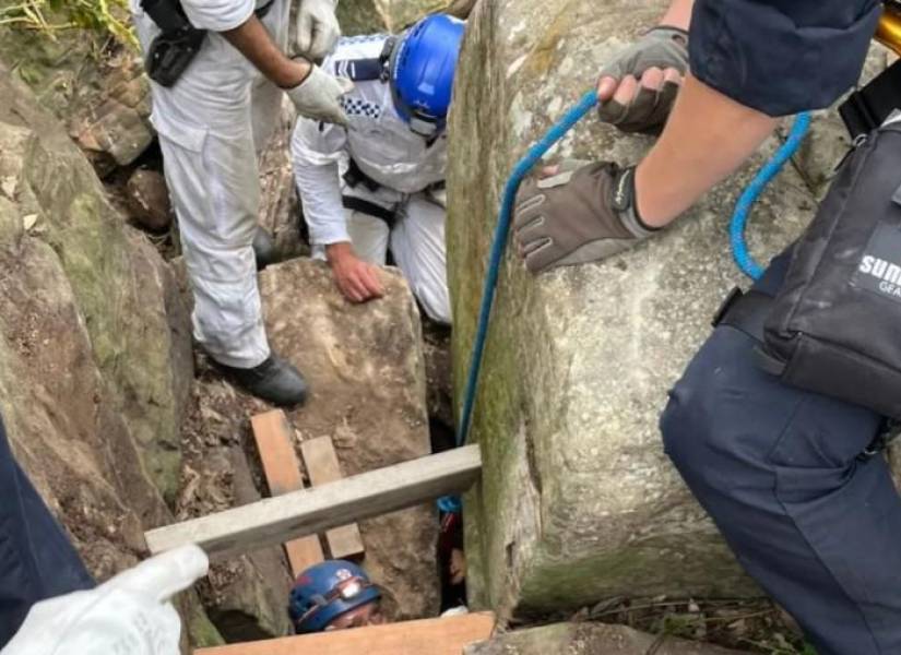 Fotografía del rescate a mujer en Australia