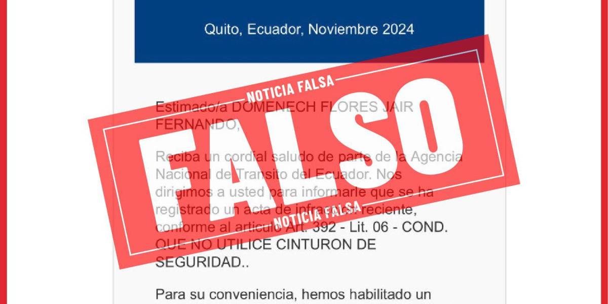 La ANT advierte sobre correos electrónicos fraudulentos que imitan notificaciones de deudas por infracciones de tránsito