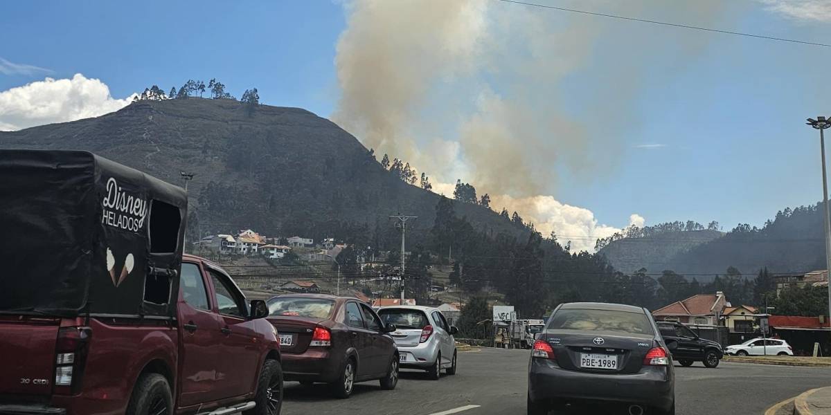 Alarma en Cuenca por un incendio forestal en la parroquia Turi