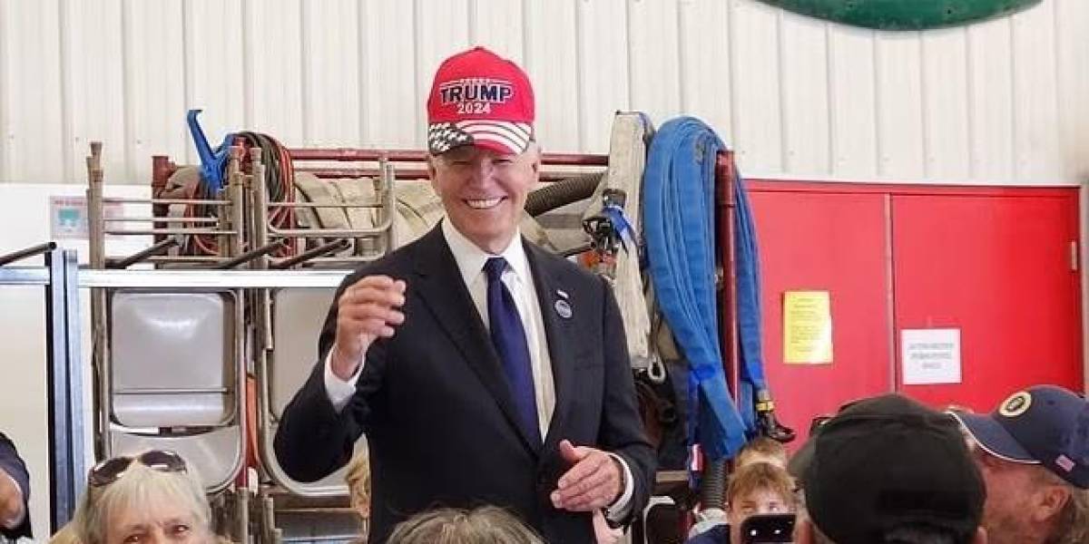 Joe Biden sorprende al ponerse una gorra de Trump en un simbólico acto de unión política