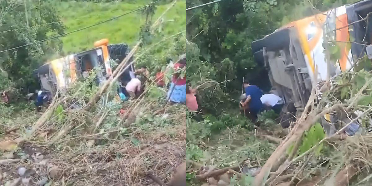 Un viaje escolar termina en tragedia en Perú: el bus donde se transportaban se volcó y terminó en un barranco