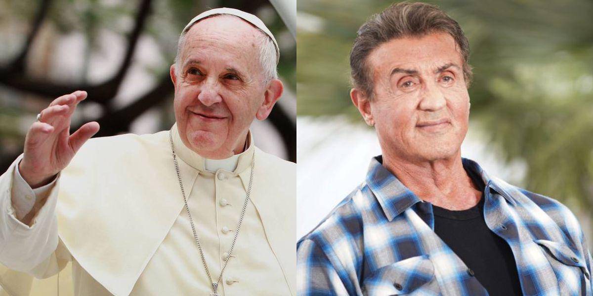 Así fue el curioso encuentro entre el papa Francisco y Sylvester Stallone en el Vaticano