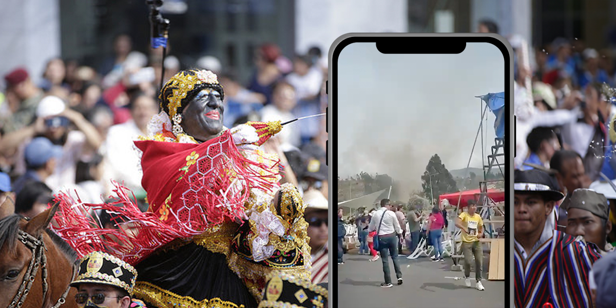 Mama Negra en Latacunga: fuerte viento genera pánico durante el desfile