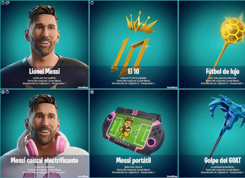 Todos los objetos de Lionel Messi en Fortnite