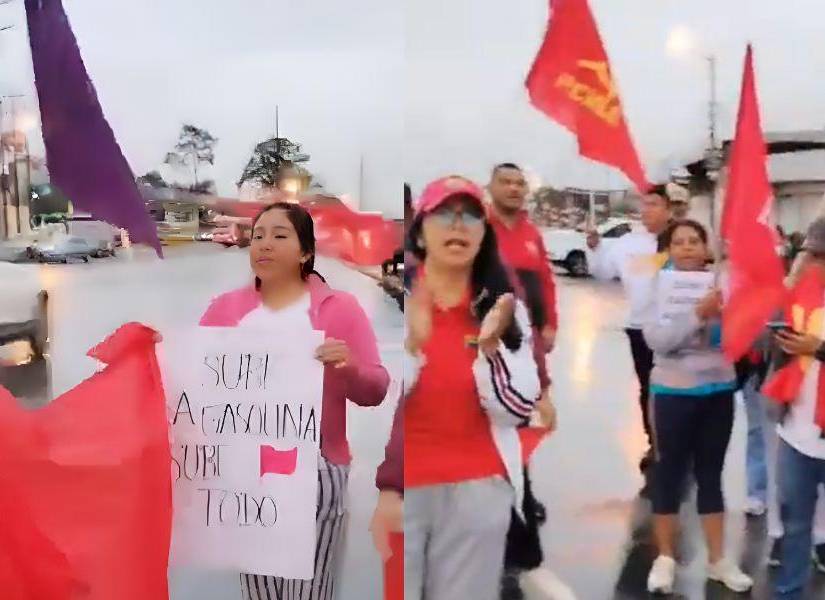 Los manifestantes en Santo Domingo.