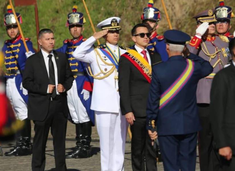 Daniel Noboa en la ceremonia por la Batalla de Pichincha.