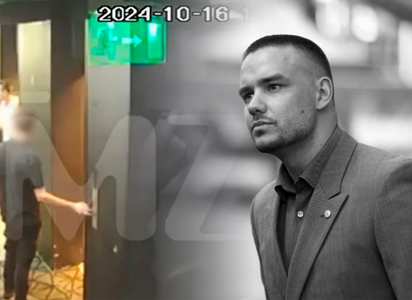 Imágenes de archivo de Liam Payne y la grabación de videos de cámara de seguridad.