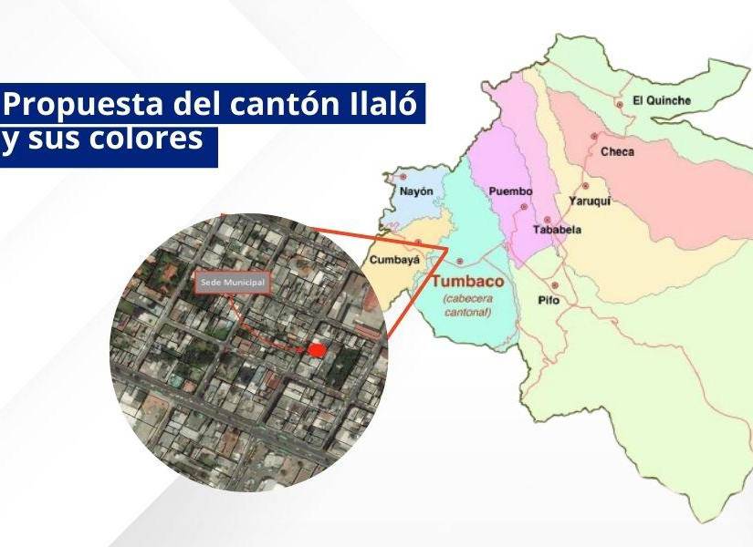 El mapa de cómo se configuraría territorialmente el cantón Ilaló.