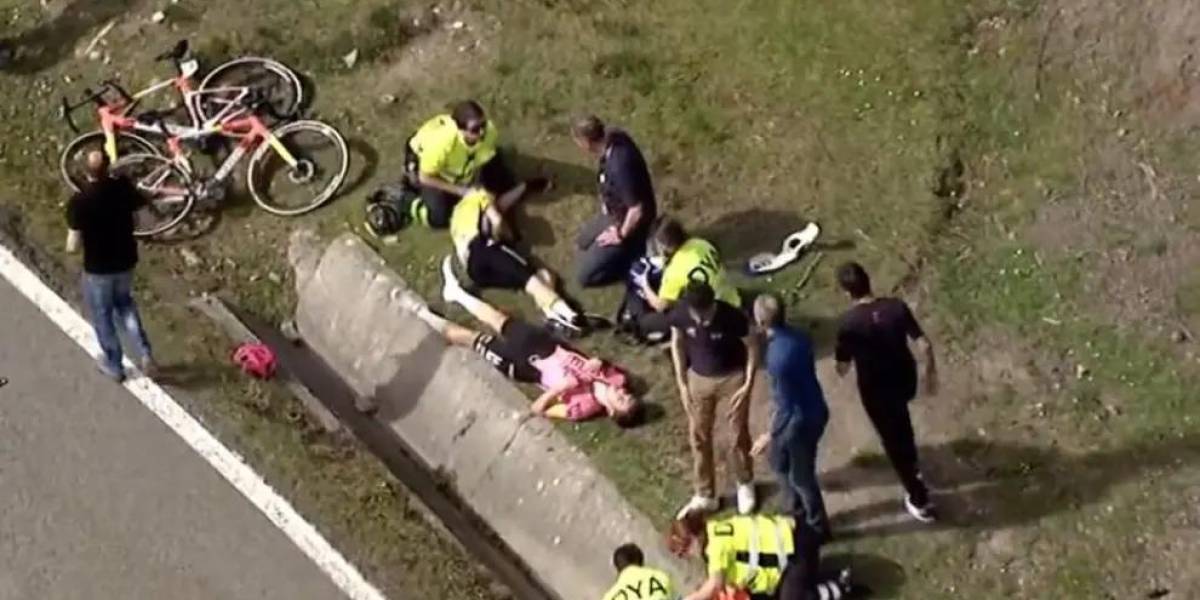 Múltiple accidente ciclístico en la cuarta etapa de la Itzulia Vuelta al País Vasco deja varios lesionados