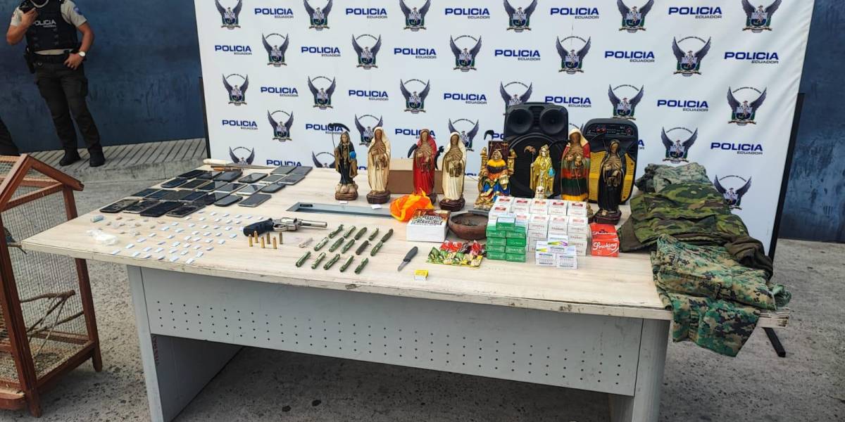 Imágenes de la Santa Muerte fueron halladas en Guayaquil durante un operativo