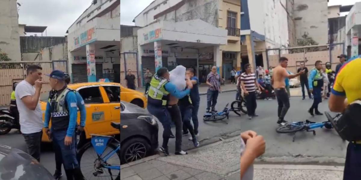 Guayaquil | Una pelea entre agentes de la ATM y un conductor deja cuatro uniformados lesionados