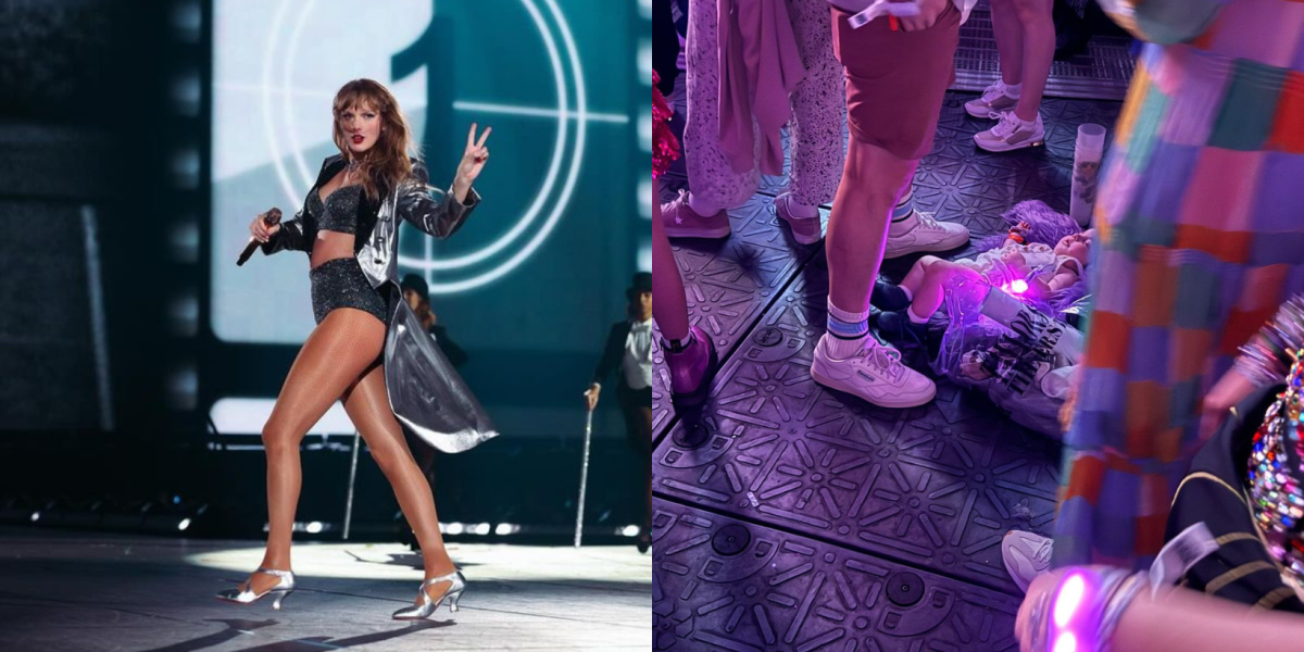 Se viraliza imagen de un bebé en el piso durante el concierto de Taylor Swift