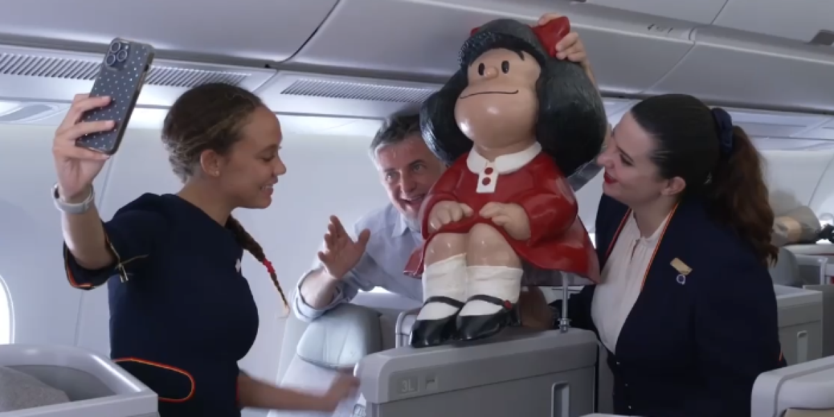 Mafalda viajó en primera clase desde Buenos Aires a Madrid