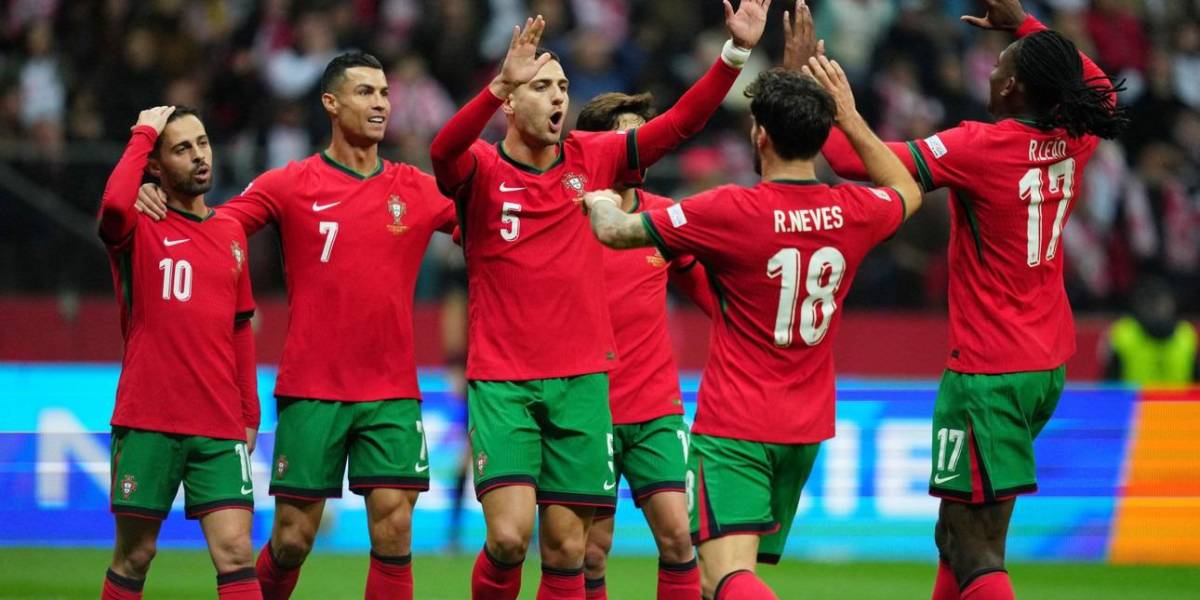 Portugal golea 5-1 a Polonia y pasa a cuartos como líder en Liga de Naciones