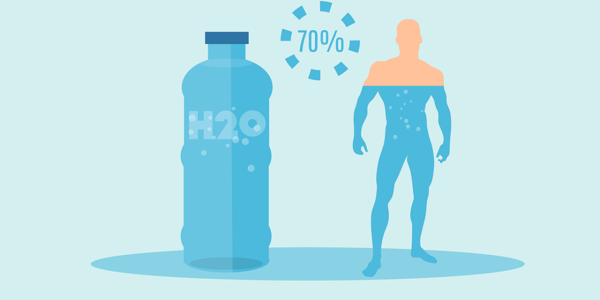 En la ilustración podemos observar el proceso de hidratación adecuado para una persona.