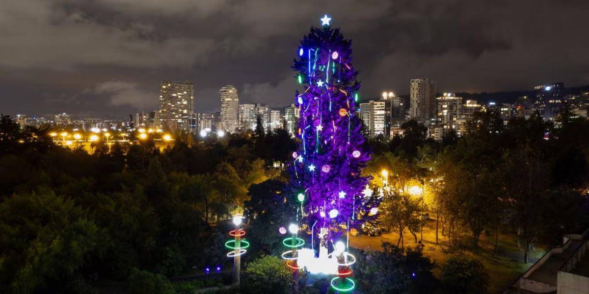 Un árbol navideño de 40 metros de altura iluminará a Quito desde el Jardín Botánico