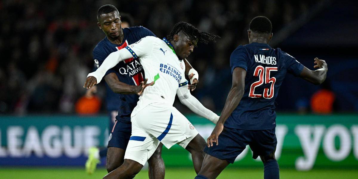 El PSG igualó 1-1 con el PSV Eindhoven, con una destacada actuación de Willian Pacho por la Champions League