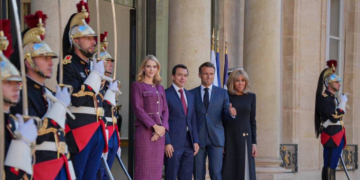 Daniel Noboa y Lavinia Valbonesi se reunieron con Emmanuel Macron