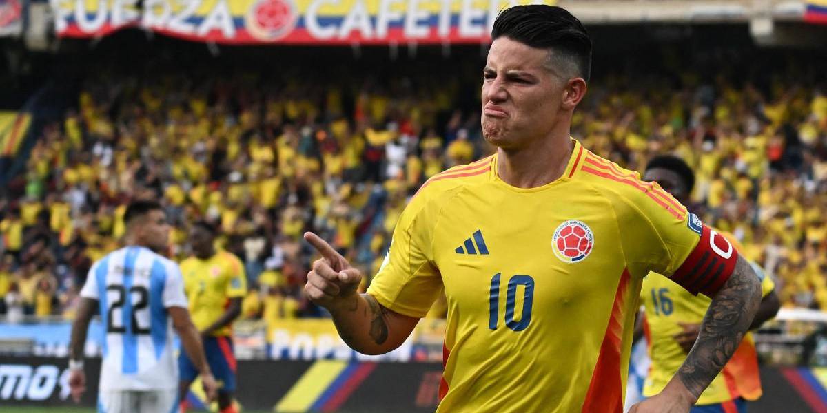 Colombia derrotó 2-1 a Argentina con un James Rodríguez inspirado