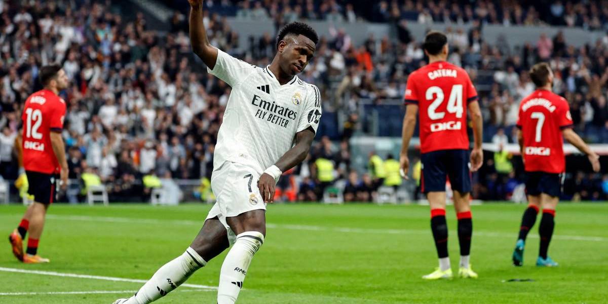 El Real Madrid, con un triplete de Vinícius Júnior, goleó al Osasuna