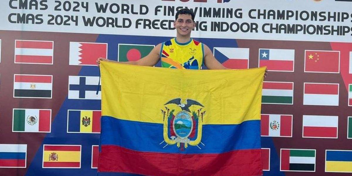 El ecuatoriano William Birkett rompe récord panamericano en el Campeonato Mundial de natación con aletas