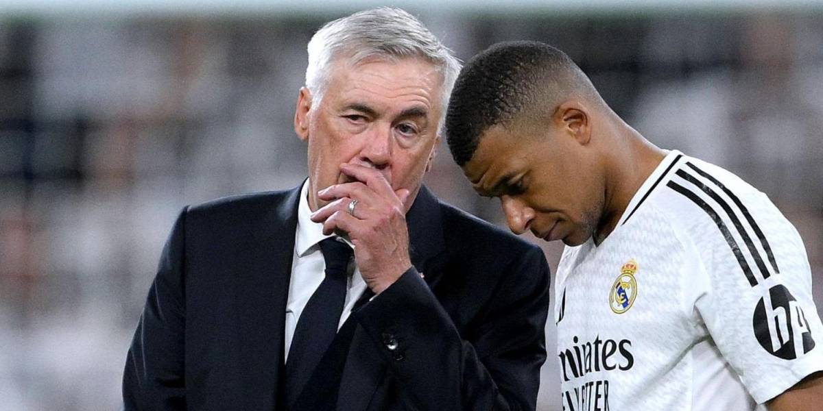 El entrenador del Real Madrid, Carlo Ancelotti, reconoce que Mbappé vive un momento difícil