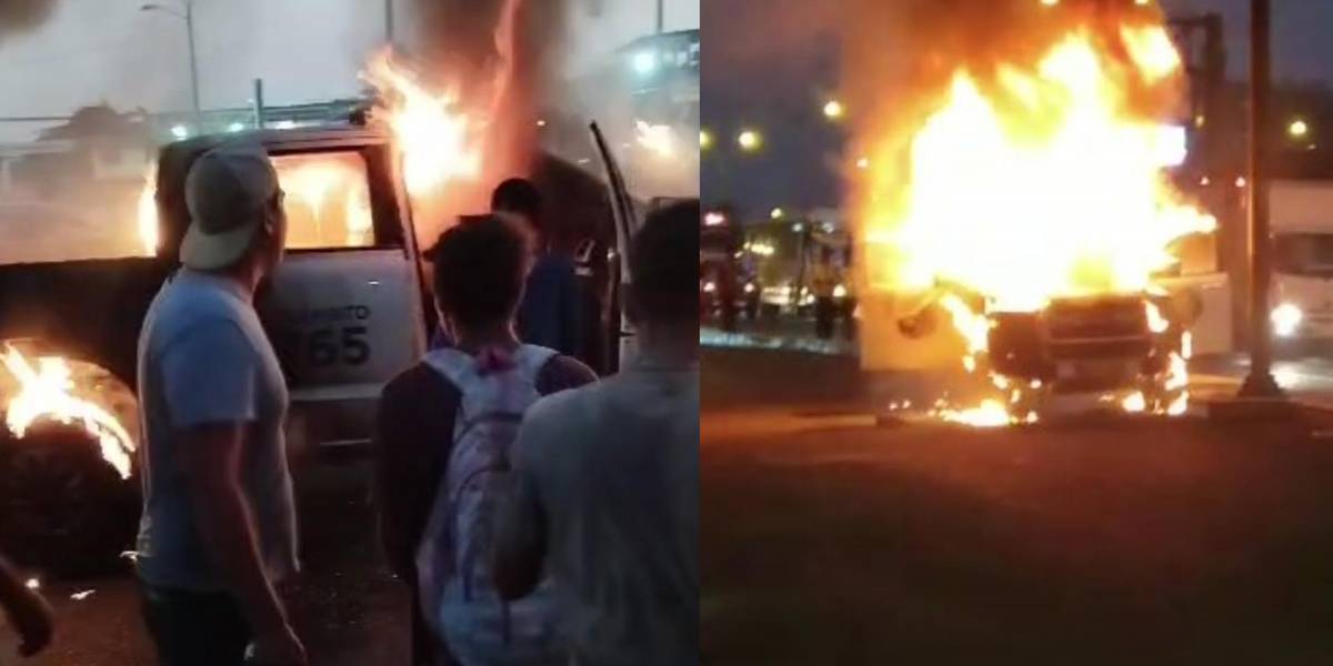 Durán: Un vehículo de la CTE fue incendiado mientras agentes trabajaban en la av. Nicolás Lapentti