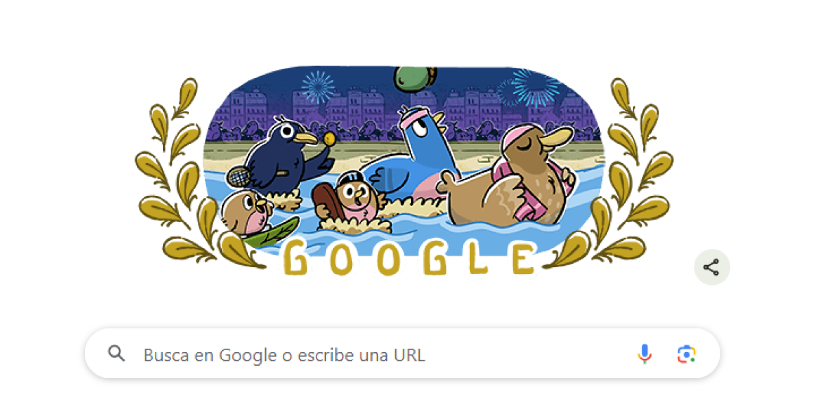 Google celebra la apertura de los Juegos Olímpicos de París 2024 con un Doodle especial