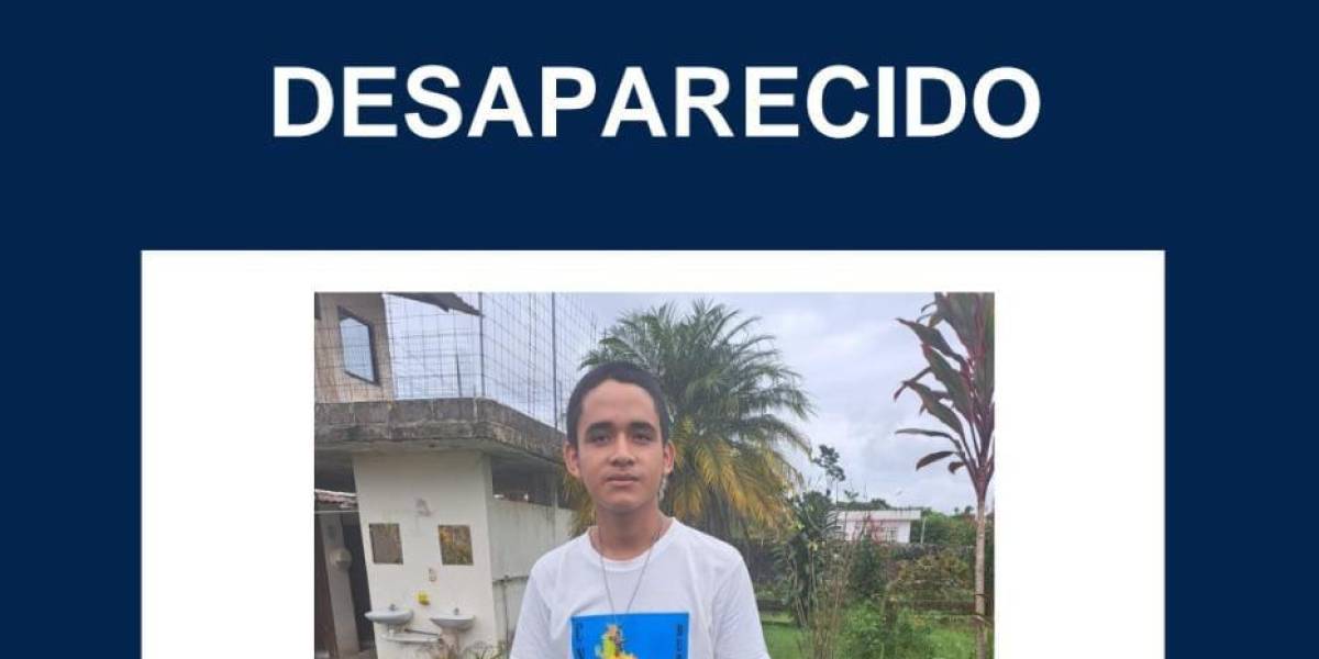 El adolescente Jairo Yanza Freire, de 16 años, lleva cinco días desaparecido en Quito