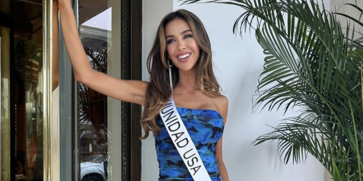 Nadia Mejía declara en TV tras ser la primera finalista del Miss Universo Ecuador, junto a su padre