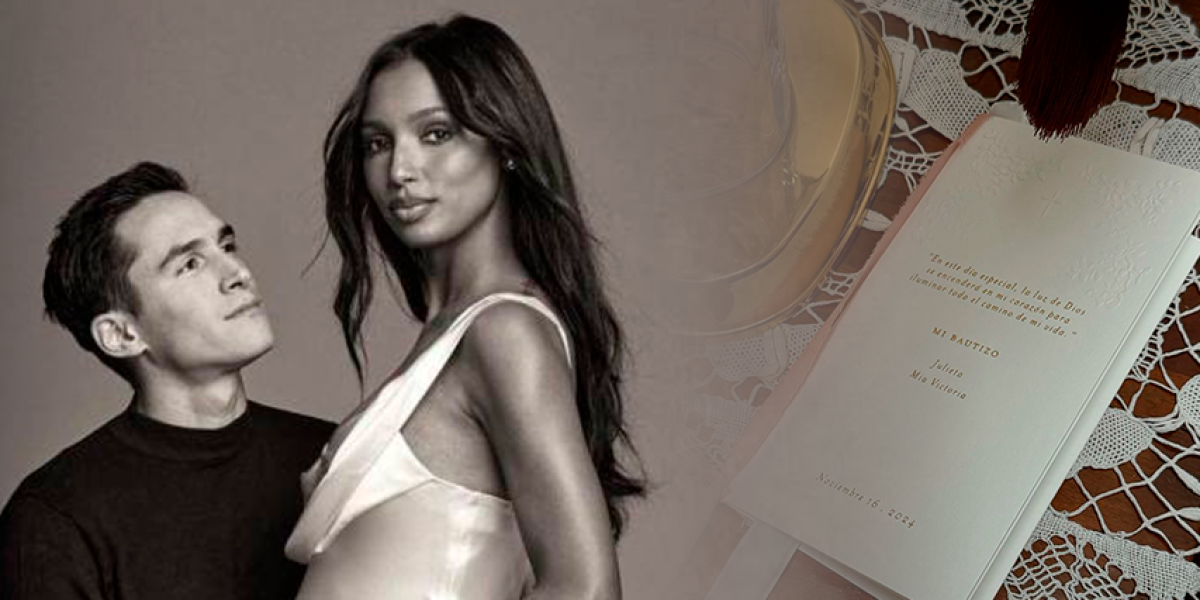 Jasmine Tookes y Juan David Borrero bautizan en Ecuador a su hija, Mia Victoria