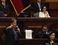 Mónica Palencia, ministra del Interior, durante su juicio político en la Asamblea.