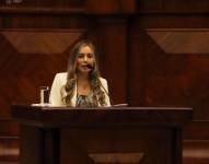 Maribel Barreno durante su juicio político en la Asamblea en julio de 2024.