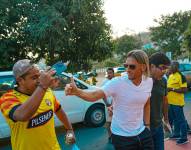 El entrenador de la Selección de Ecuador, Sebastián Beccacece, en el estadio Monumental