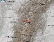 Mapa del sismo registrado en la madrugada del 1 de julio en Quito.